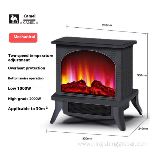 European Style Camel 3D Artificial Electric Fireplace Heater Stove Remote Controlled Living Room Heater Flame Mountain Flame